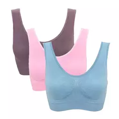 3 peças/set sexy sutiã ativo com almofada removível sem costura, Plus Size Fitness - comprar online