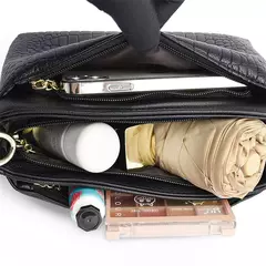 Bolsas de luxo de couro macio bolsas femininas designer 3 camadas ombro crossbody - comprar online