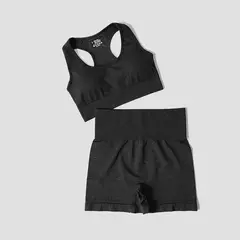 Conjunto de roupas femininas para prática esportiva, kit sem costura para ioga