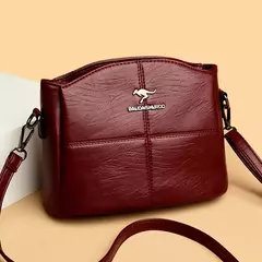 Imagem do Bolsas de luxo de couro macio bolsas femininas designer 3 camadas ombro crossbody