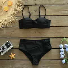 Biquíni feminino sexy com estampa de folhas, roupa de banho