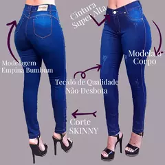Kit 2 Calças Jeans Feminina com Lycra Cintura Alta Empina BUMBUM - loja online