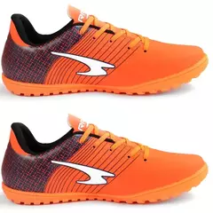 Kit 2 chuteiras adulto sociedade masculina futebol laranja - comprar online