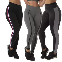 Kit 3 legging versas kaya/bicolor/listra