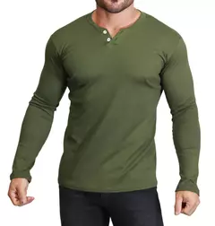 CAMISETA HENLEY CANELADA SLIM FIT MANGA LONGA na internet