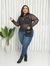Blusa Tule manga longa