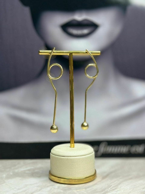 Brinco Fio Espiral Ponta Esfera BR23