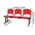 Kit 05 Cadeiras Longarinas PLÁSTICAS 03 Lugares – Cor Vermelho – REALPLAST – 33043 - loja online