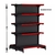 Gondola Centro 170 Fit Ate 4 Metros Preto 40 Bandeja Pe Vermelho - comprar online