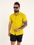Camisa de Botão Slim no Tricô Texturizado com Elastano Mostarda - comprar online