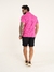 Camisa de Botão Slim no Tricô Texturizado com Elastano Rosa Flamingo - comprar online