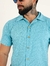 Imagem do Camisa de Botão Slim no Tricô Texturizado com Elastano Azul Céu