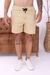 Short Jogger Sarja com Zíper no Bolso Frontal Bege Claro - Fitz Jeans Atacado