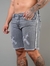 Bermuda Jogador Jeans Marmorizada com Faixa Grega Lateral - comprar online