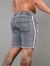 Bermuda Jogador Jeans Marmorizada com Faixa Grega Lateral - loja online