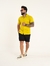 Camisa de Botão Slim no Tricô Texturizado com Elastano Mostarda - comprar online