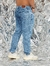 Calça Jeans OverSized Azul Clara Destroyed