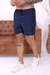 Short Jogger Sarja com Zíper no Bolso Frontal Azul Marinho - comprar online