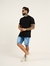 T - Shirt Masculina Slim Malha 3D Texturizada Preta
