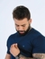 Camisa Slim Básica Fio 40.1 - Azul Marinho na internet