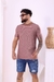 T - Shirt Masculina Slim Malha 3D Texturizada Marrom na internet