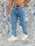 Calça Jeans OverSized Azul Clara Destroyed - Fitz Jeans Atacado