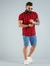 Camisa de Botão Slim Xadrez Vermelha
