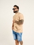 T - Shirt Masculina Slim Malha 3D Texturizada Creme - loja online