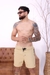 Short Jogger Sarja com Zíper no Bolso Frontal Bege Claro - loja online
