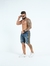 Imagem do Bermuda Jogador Jeans com Faixa Grega Lateral