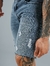 Bermuda Jogador Jeans Marmorizada Destroyed - loja online