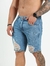 Bermuda Jogador Jeans Destroyed Pigmentada