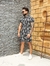 Conjunto Mauricinho Floral Preto