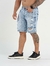 Bermuda Jeans Slim Destroyed Marmorizada na internet