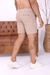 Short Alfaiataria Acetinada Premium com Cós Duplo - Bege Claro