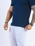 Camisa Slim Básica Fio 40.1 - Azul Marinho - loja online