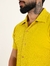 Camisa de Botão Slim no Tricô Texturizado com Elastano Mostarda - loja online