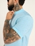 T - Shirt Masculina Slim Malha 3D Texturizada Azul Céu - Fitz Jeans Atacado