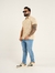 Camisa Gola Polo no Tricô Soft Texturizado Creme