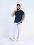 Camisa Slim Básica Fio 40.1 - Azul Marinho na internet