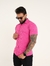 Camisa de Botão Slim no Tricô Texturizado com Elastano Rosa Flamingo - comprar online