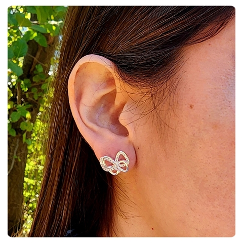 Aros Doble Mariposa Circón