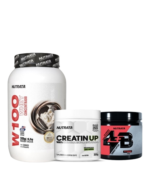 combo Whey w100 , Pré Treino 4B e Creatina 300g