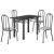Mesa 076 4 Cadeiras 1,20x0,75m - Prata martelado