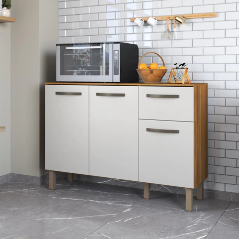 Balcão 1200 Mila Home 3 Portas 1 Gaveta - variadas cores - comprar online