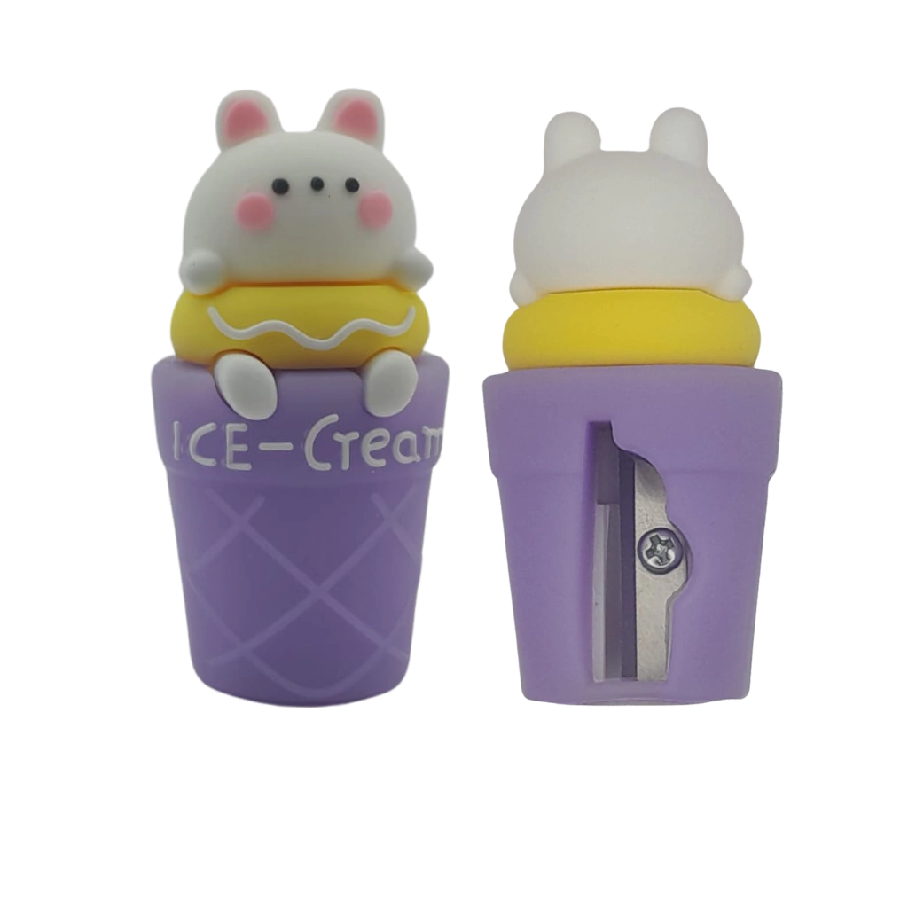 Apontador de Lápis Escolar Personalizado Ice Cream Roxo