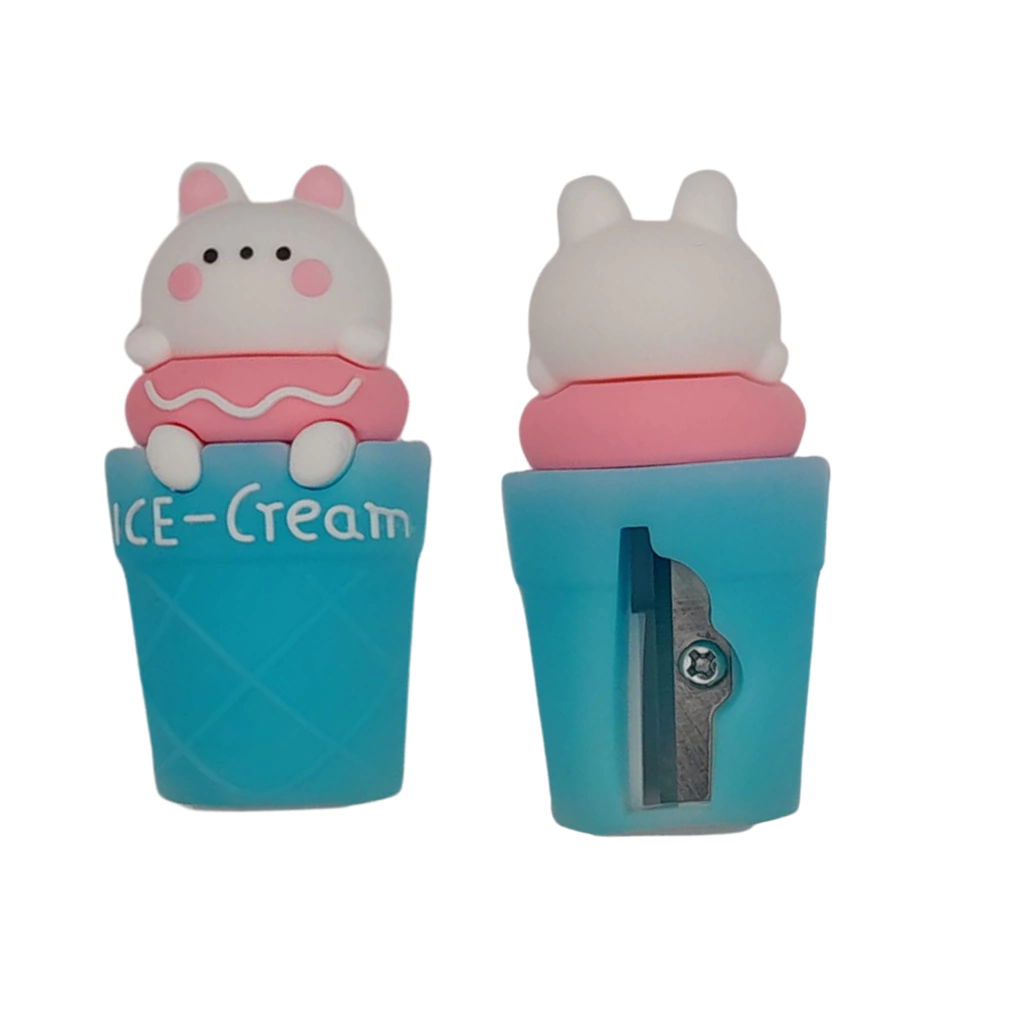 Apontador de Lápis Escolar Personalizado Ice Cream Azul