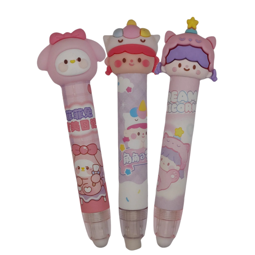 Borracha Caneta Retrátil Papelaria Menina
