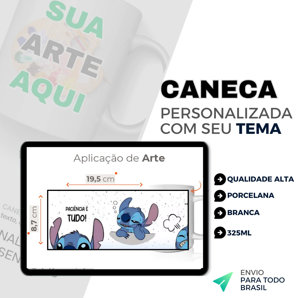 Caneca Personalizada com sua foto, texto, desenho ou qualquer tema