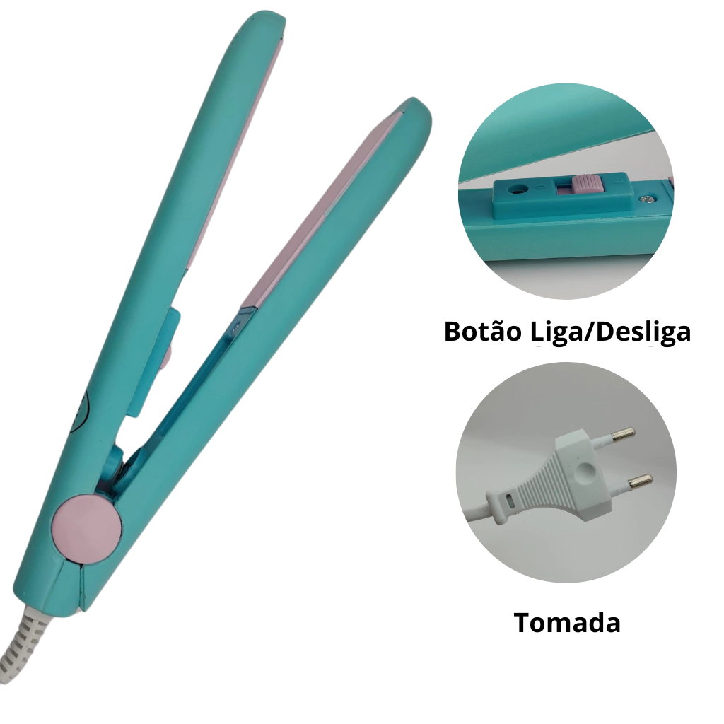 Mini Chapinha Cabelo Prancha Portátil De Bolsa Bivolt